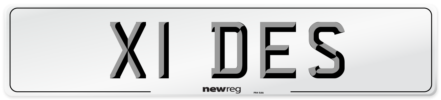 X1 DES Number Plate from New Reg